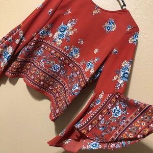 Sweet Rain Brunt Orange Blouse